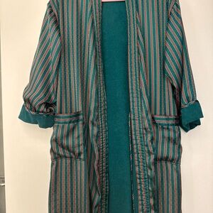 Victoria's Secret Teal and Red Striped Garment vintage gold label